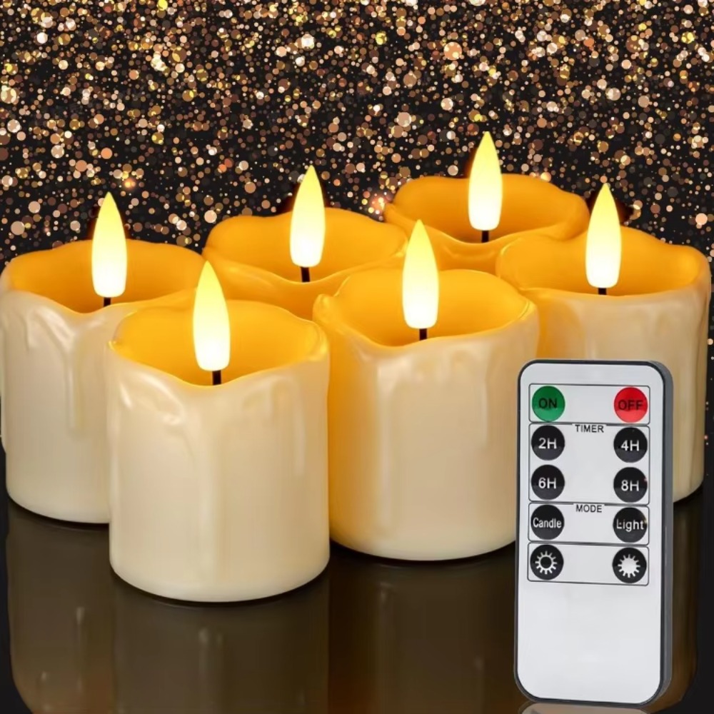 Decor Lighting Hours - 6Pc Real Wax LED Tea Light