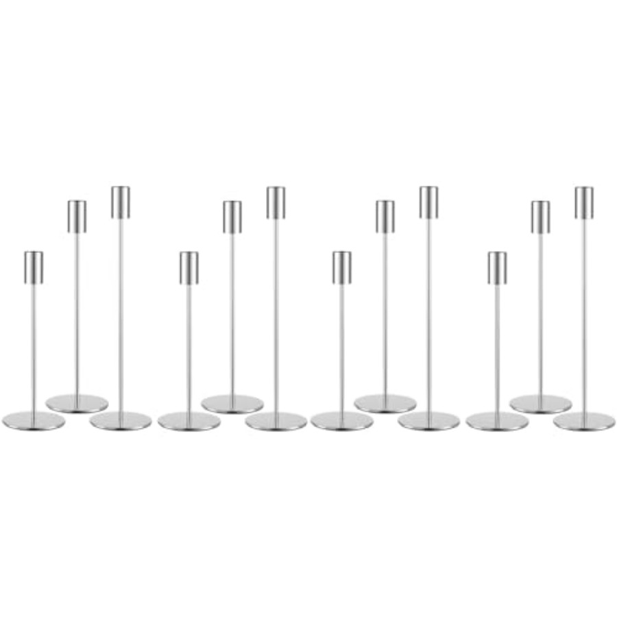 Candle Holder Set - Set of 12 Taper Candle Holders,