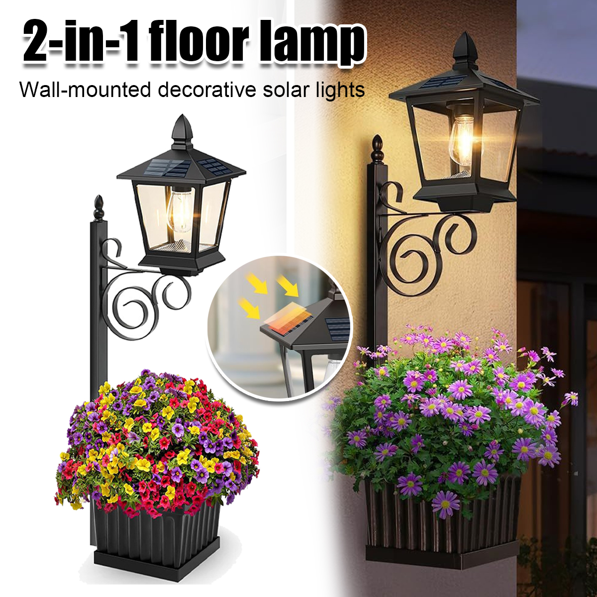 Lighting Decoration Outdoor - 2 in 1 Solar Planter Lamp