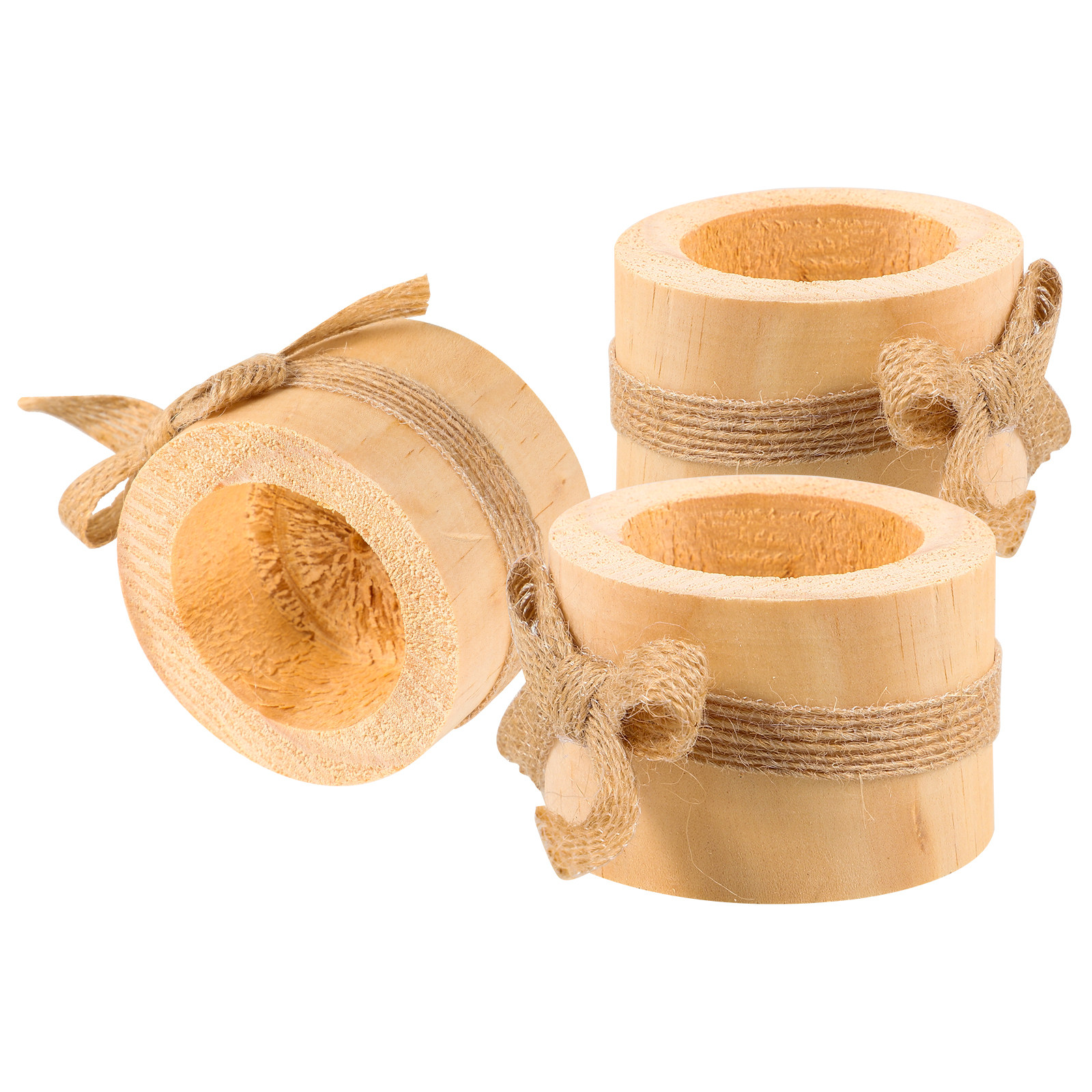Candle Holder Set - 3Pcs Pine Wood Holder Set European