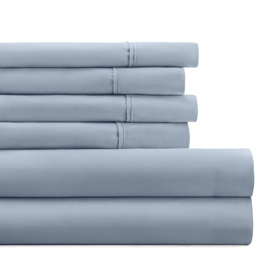Lighting By Queen - Queen Light Blue Solid Microfiber 6