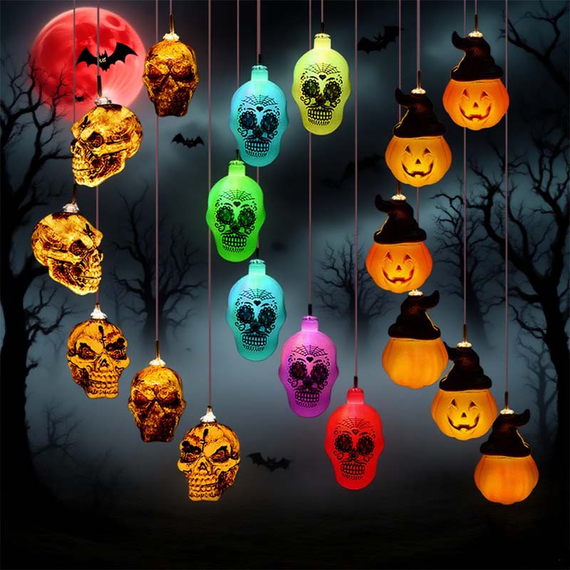 Lighting Decor For House - Halloween Solar Skull Ghost String Lights