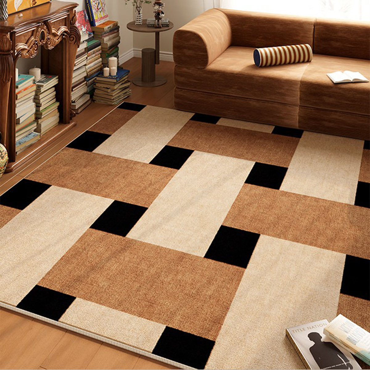Decor Lighting Online - Brown Mid-century Modern Style Carpet for
