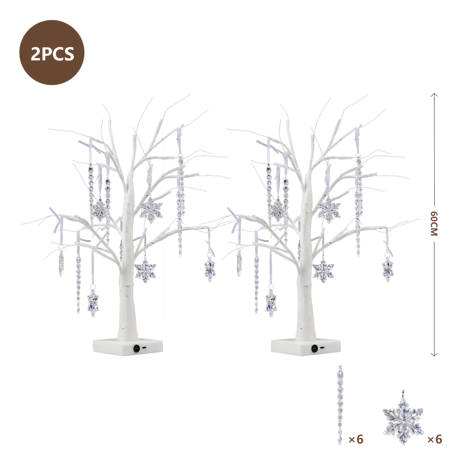 Pair of Snowflake Birch, Holid - Lighting Decor Home 리뷰 및 가격