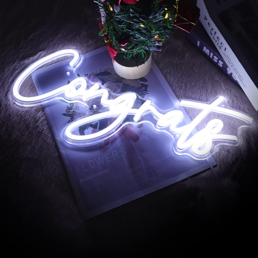 Congrats Neon Sign USB Dimmabl - Lighting Decor Wedding 리뷰 및 가격