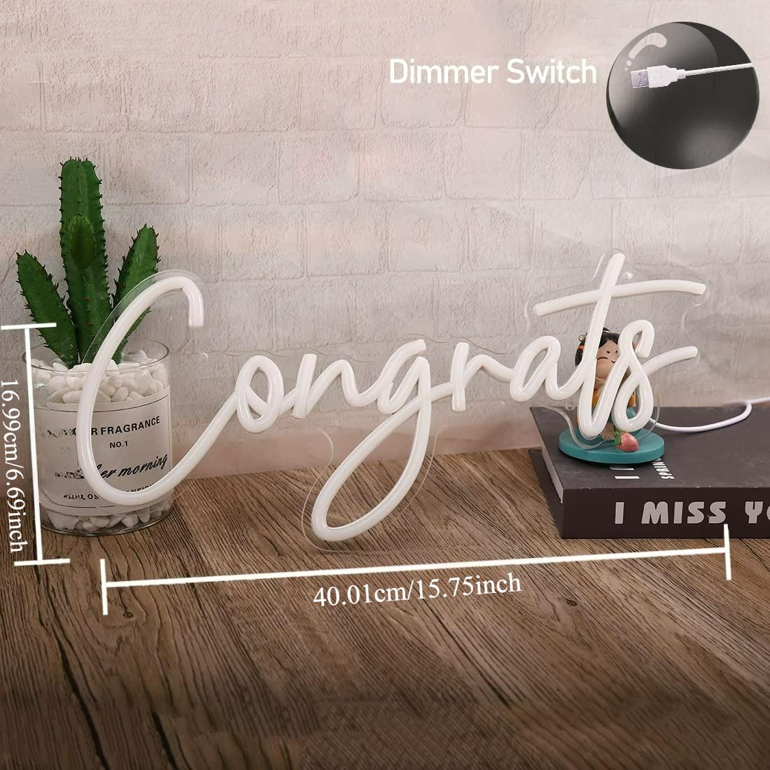 Congrats Neon Sign USB Dimmabl - Lighting Decor Wedding 리뷰 및 가격