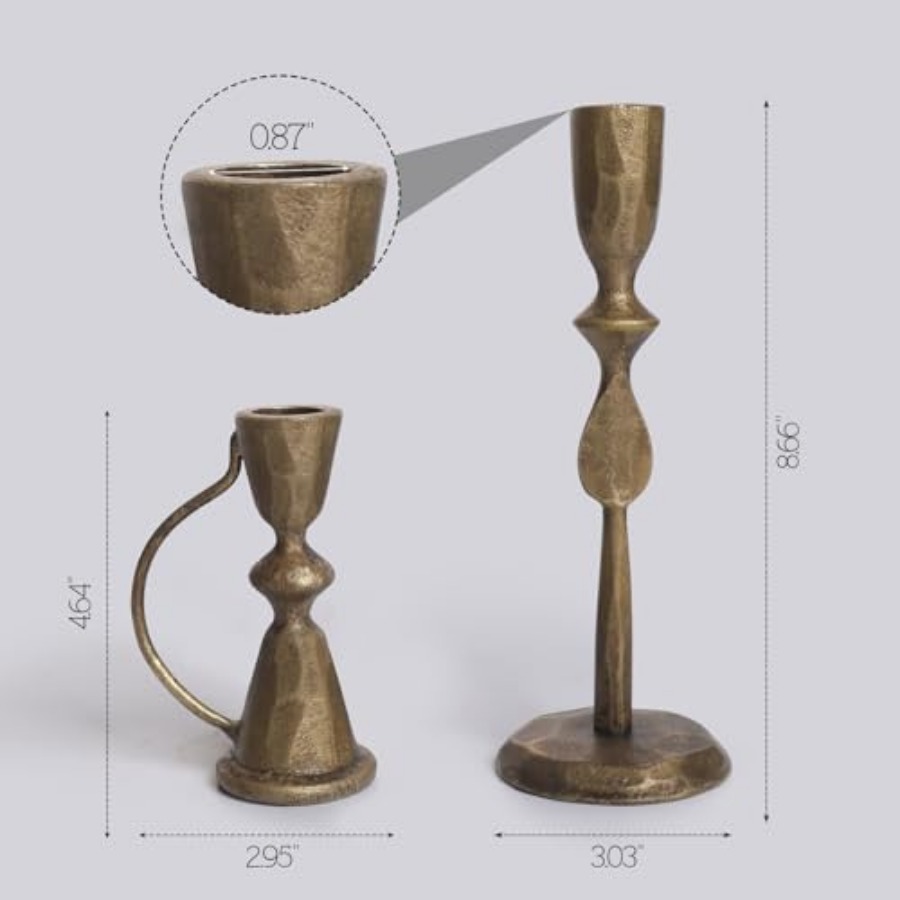 Antique Brass Cast Iron Candle - Candle Holder Set 리뷰 및 가격
