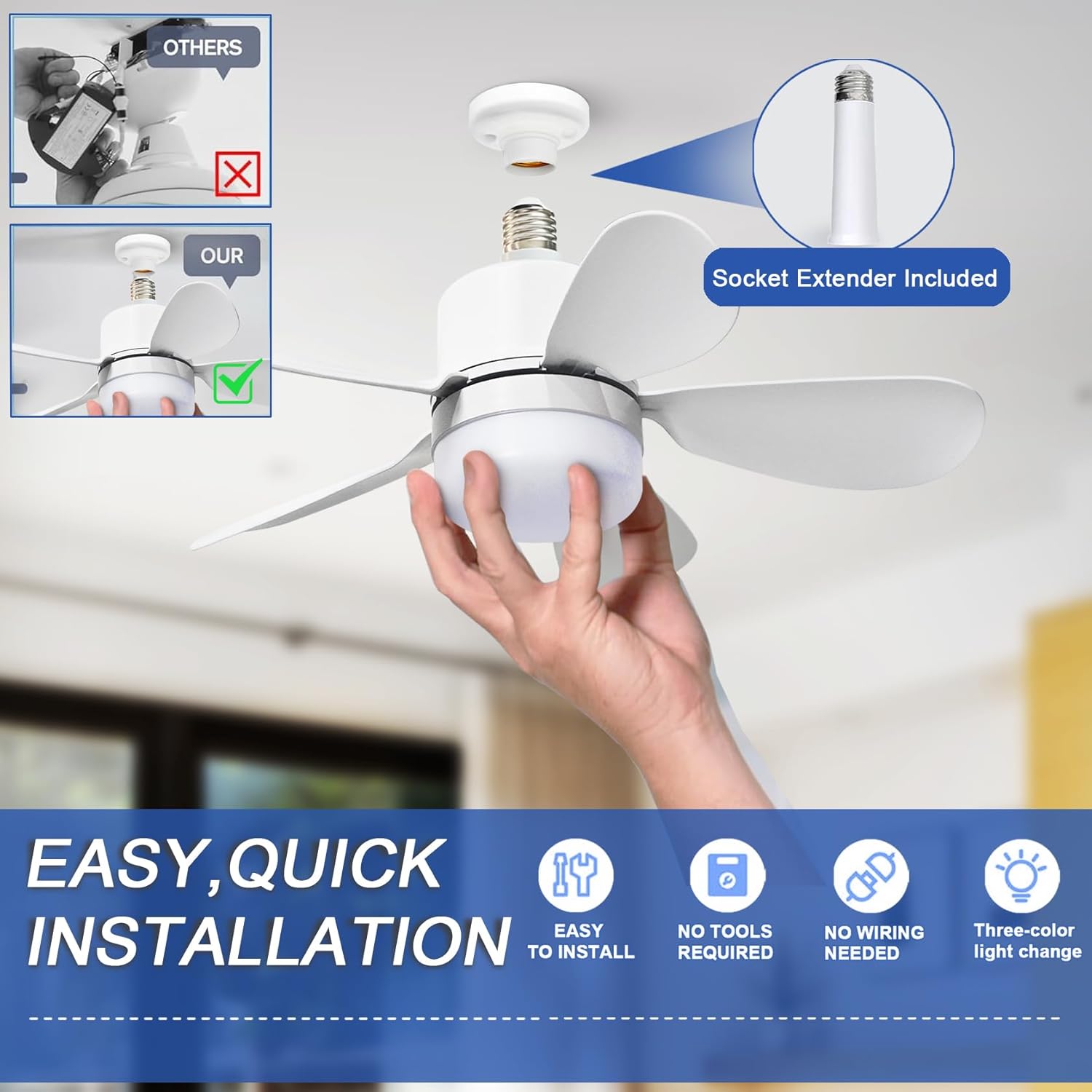 Socket Fan Light with Remote,  - Lighting Decor Home 리뷰 및 가격