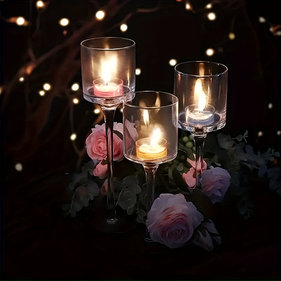 3PCS Transparent Glass Candle  - Candle Holder Set 리뷰 및 가격