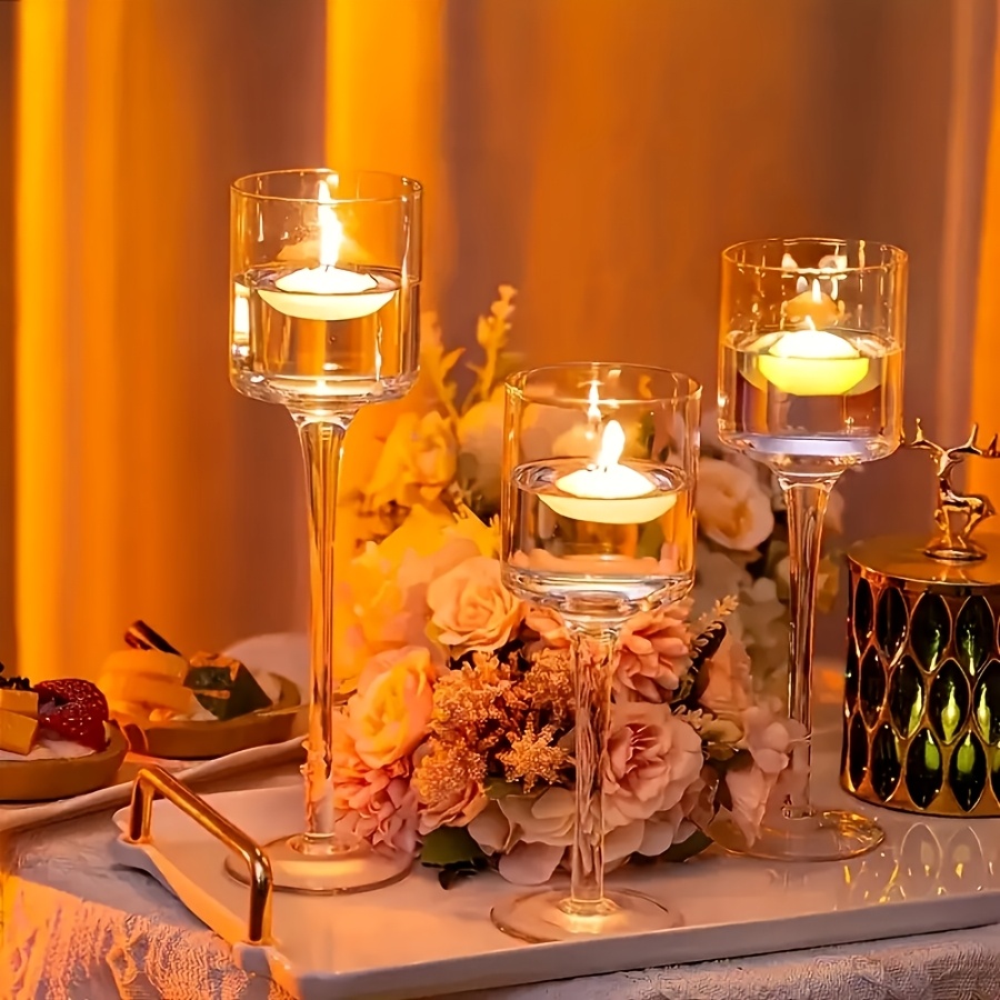 3PCS Transparent Glass Candle  - Candle Holder Set 리뷰 및 가격
