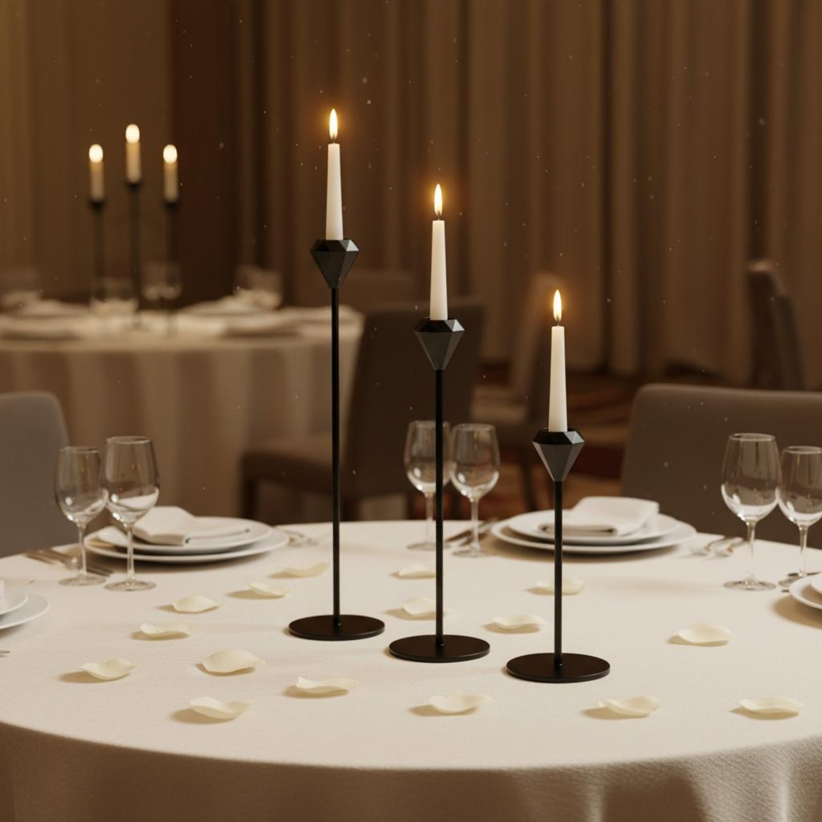3 Pieces Crystal Top Candlesti - Candle Holder Set 리뷰 및 가격