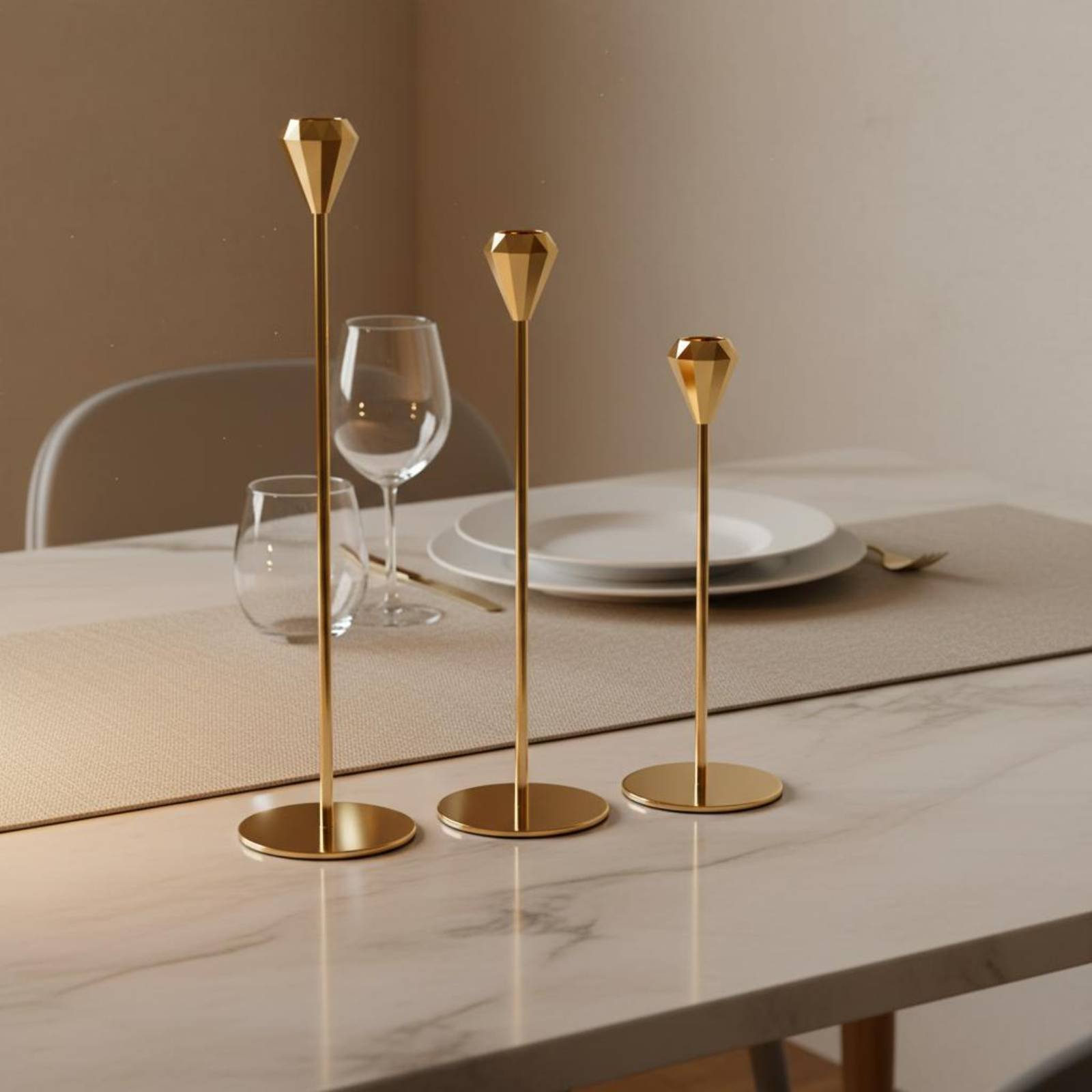 3 Pieces Crystal Top Candlesti - Candle Holder Set 리뷰 및 가격