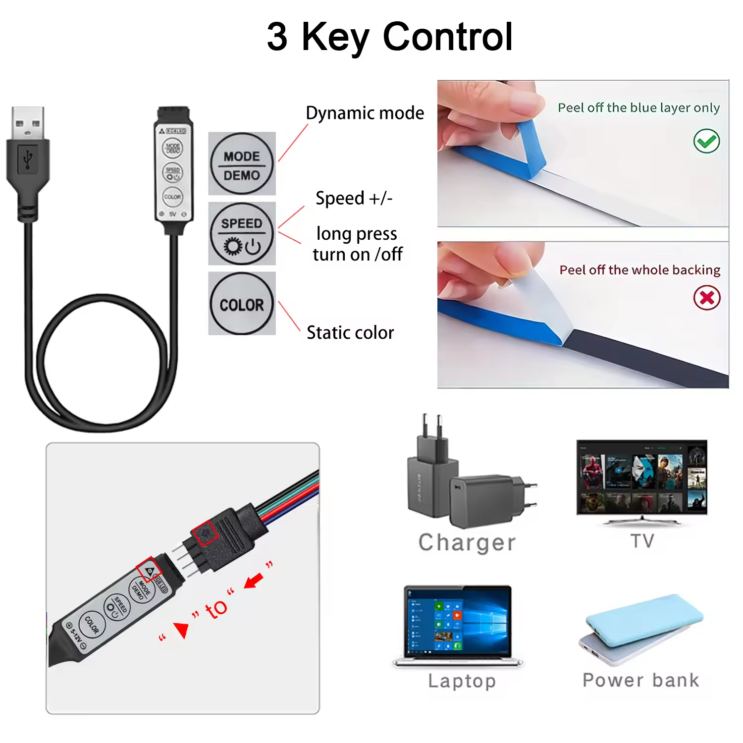 Led Lights for TV 3 Key Contro - Decor Lighting Hours 리뷰 및 가격