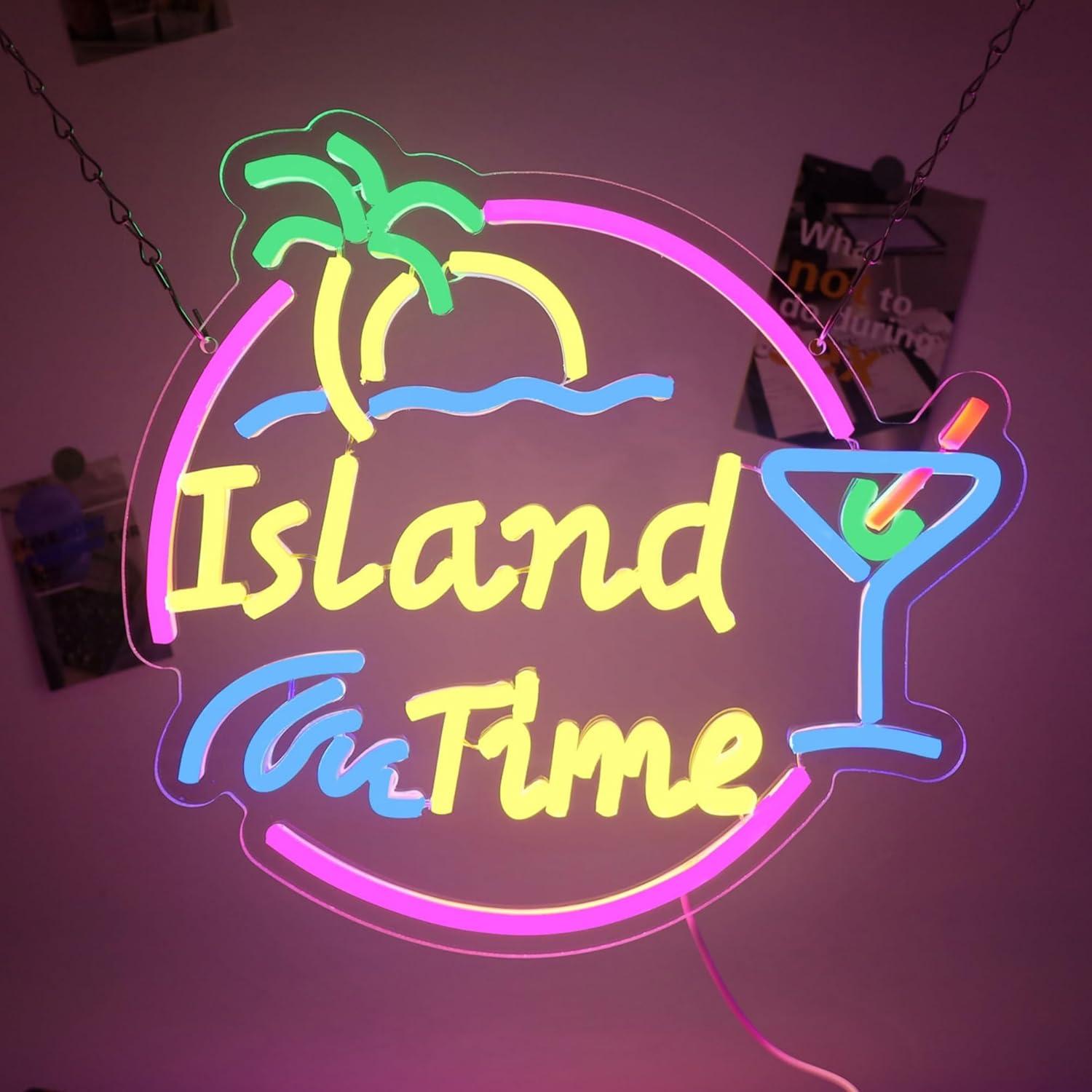 Island Time Neon Sign LED Ligh - Lighting Decor Home 리뷰 및 가격