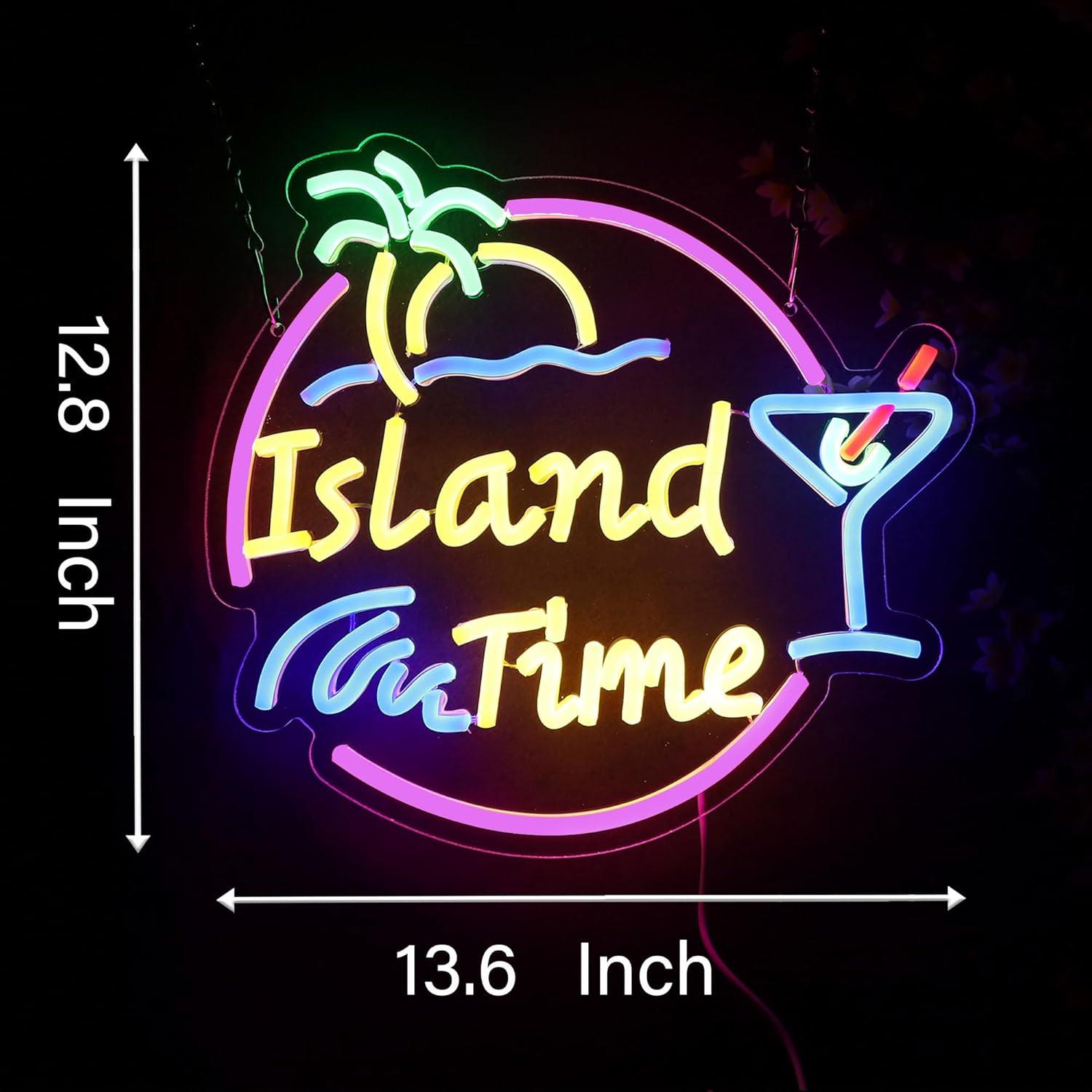 Island Time Neon Sign LED Ligh - Lighting Decor Home 리뷰 및 가격
