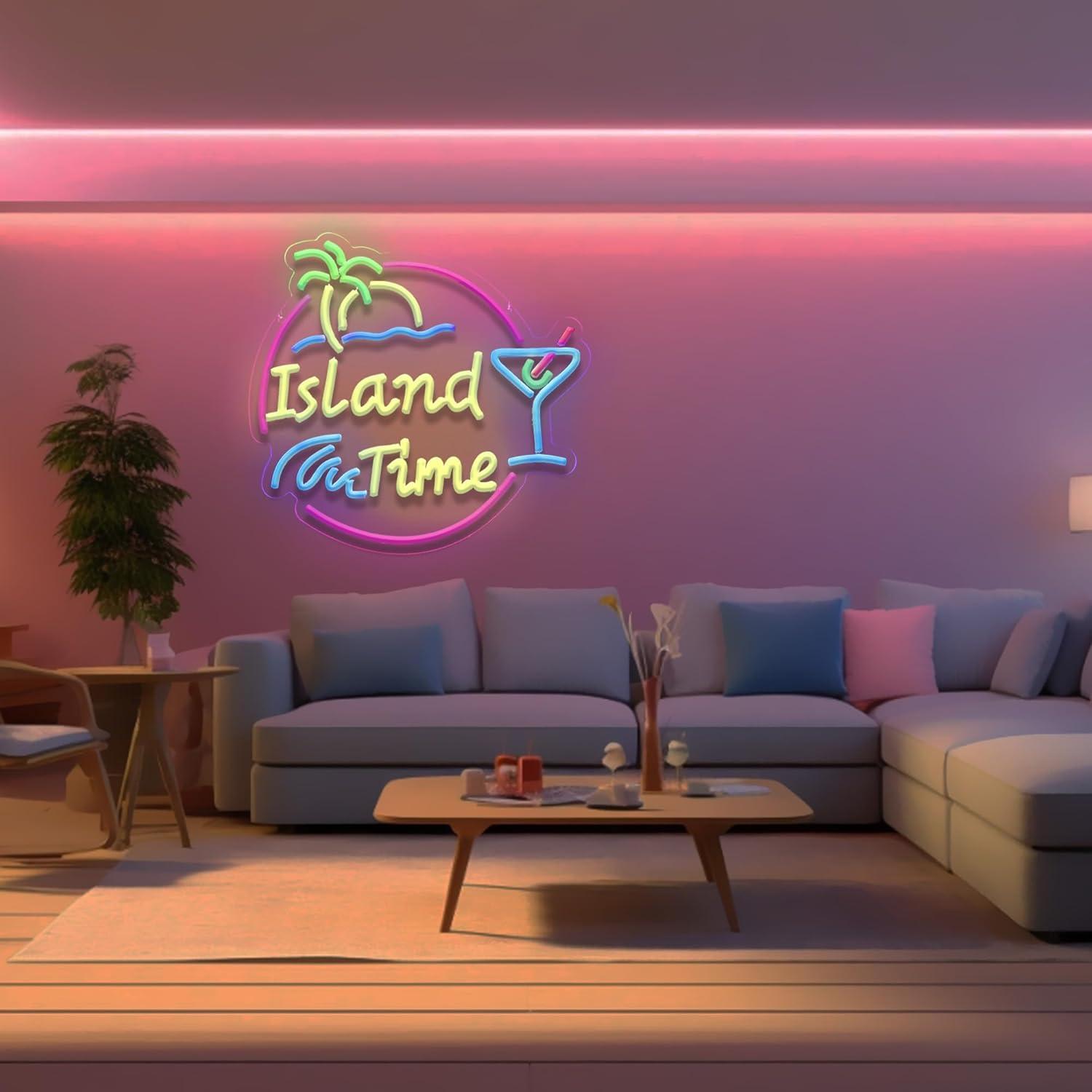 Island Time Neon Sign LED Ligh - Lighting Decor Home 리뷰 및 가격