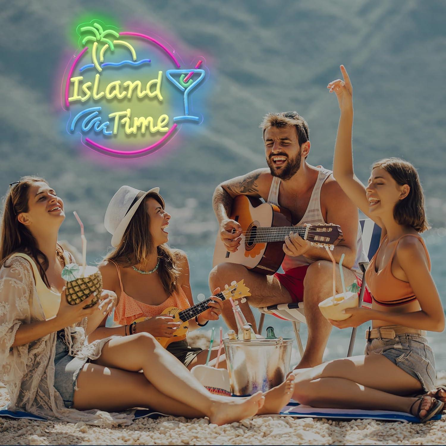 Island Time Neon Sign LED Ligh - Lighting Decor Home 리뷰 및 가격