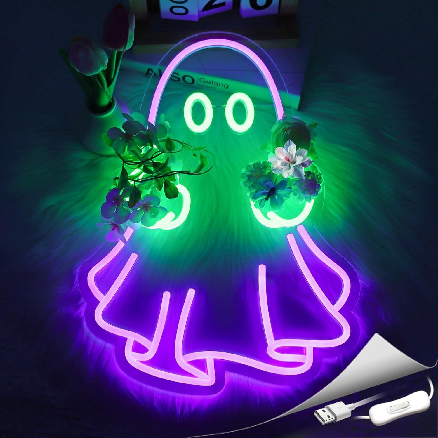 Ghost Neon Sign USB Powered LE - Lighting Decor Home 리뷰 및 가격