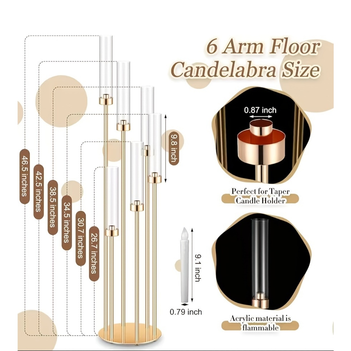 2 Sets Floor Candelabra 6 Arms - Candle Holder Set 리뷰 및 가격