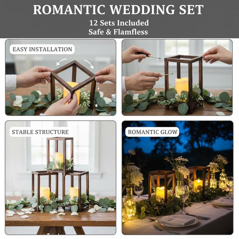12 Set/36 Pcs Wooden Wedding L - Candle Holder Set 리뷰 및 가격