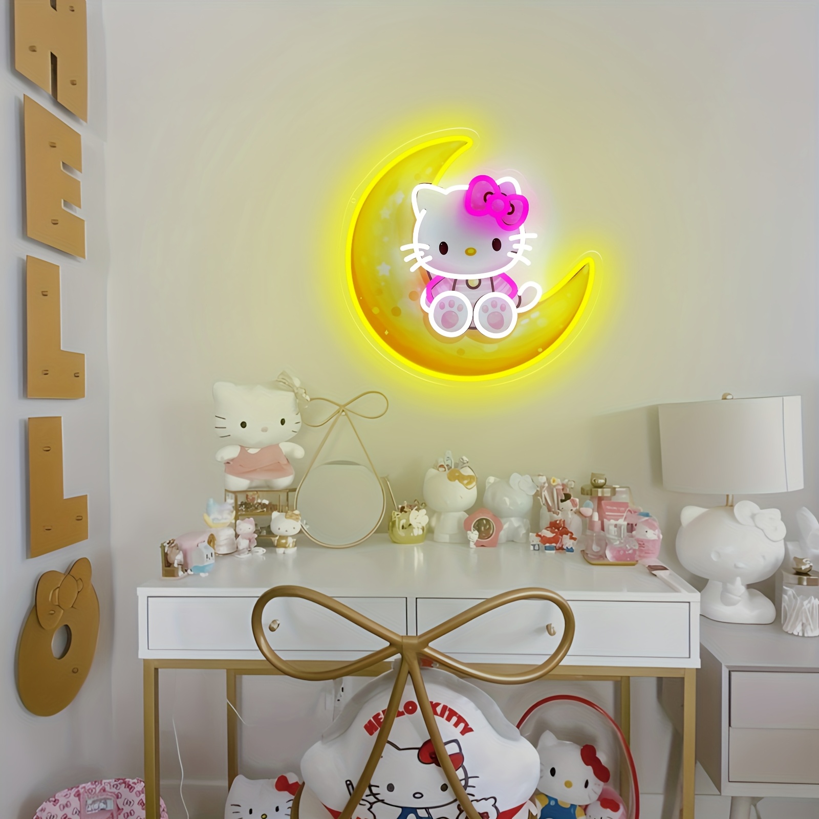 Hello Kitty on Moon Yellow Cut - Led Moon Lamp 리뷰 및 가격