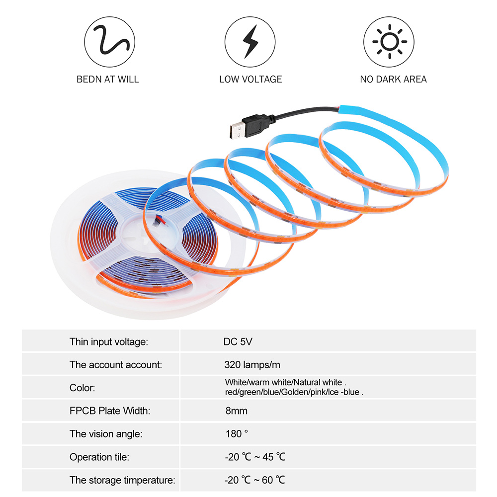 DC 5V COB LED Strip Light 320L - Decor Lighting Hours 리뷰 및 가격
