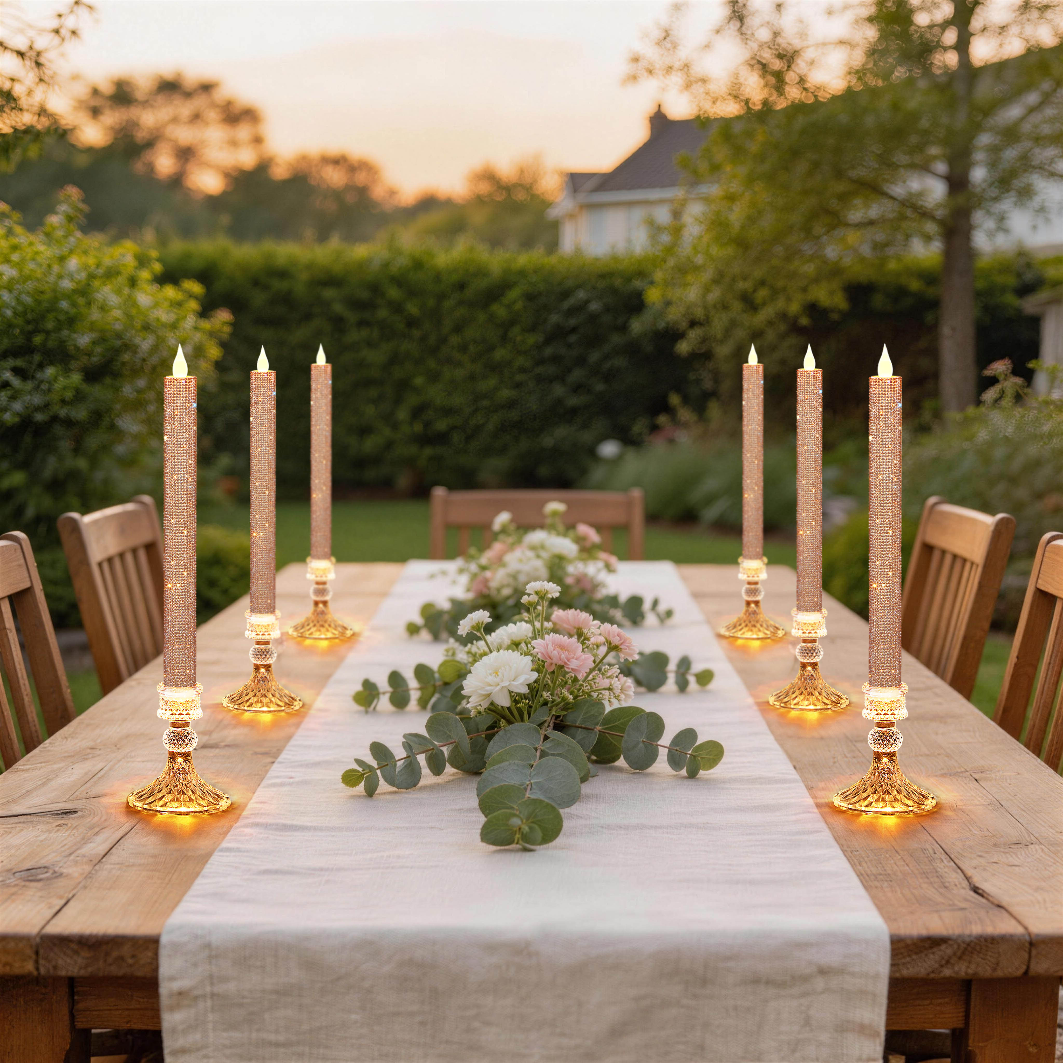 Flameless Taper Candle Set of  - Candle Holder Set 리뷰 및 가격