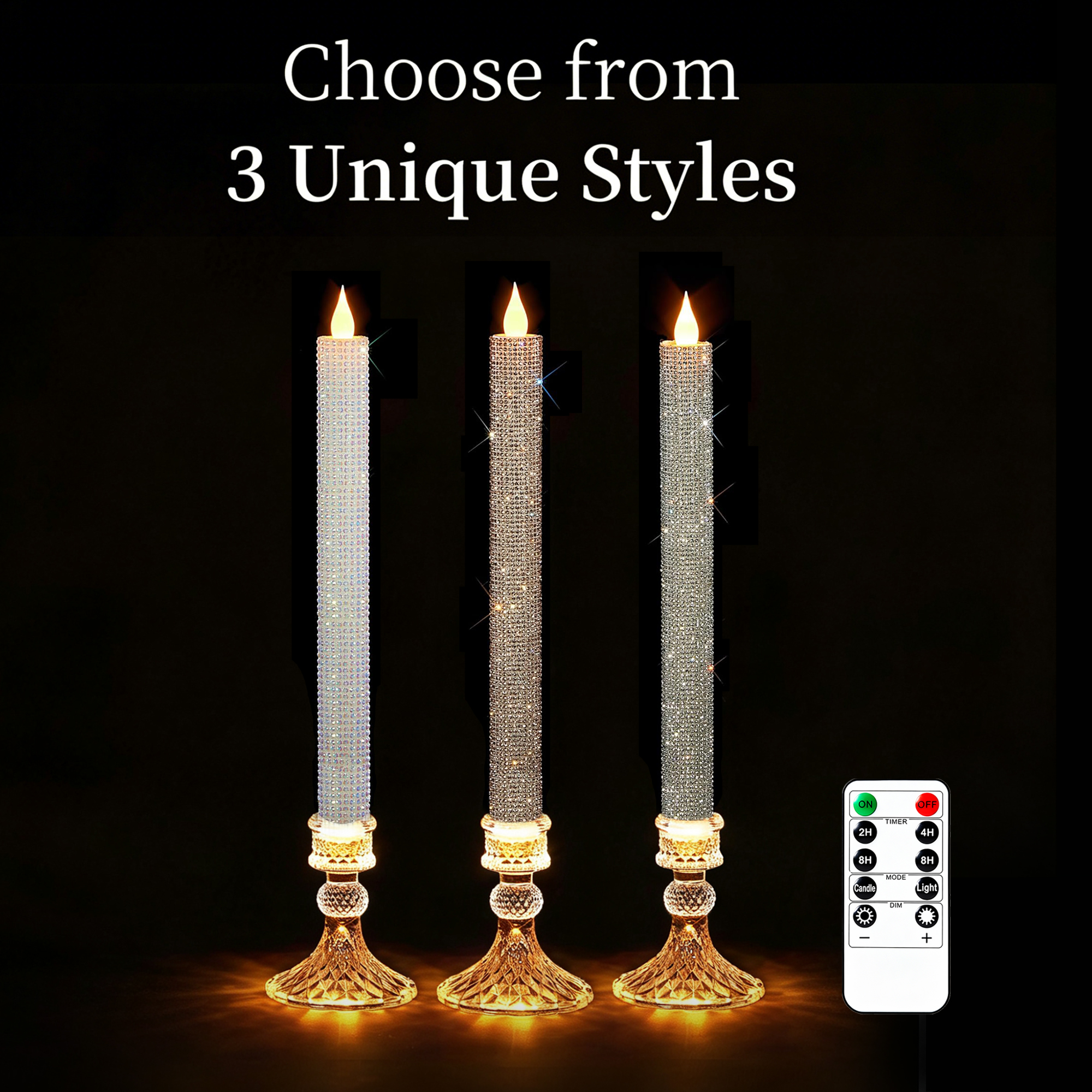 Flameless Taper Candle Set of  - Candle Holder Set 리뷰 및 가격