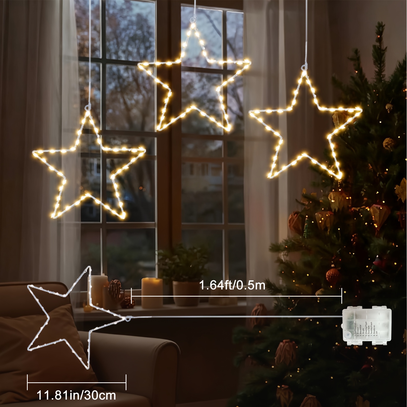 6/3pcs Battery Operated Hangin - Lighting Christmas Decor 리뷰 및 가격