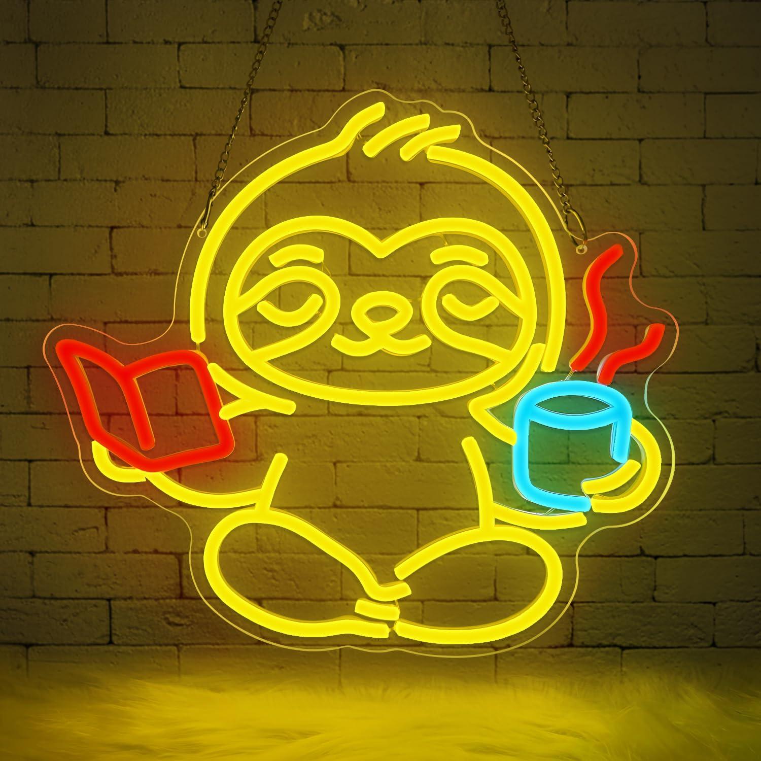 Sloth Neon Sign USB Dimmable L - Lighting Decor Home 리뷰 및 가격