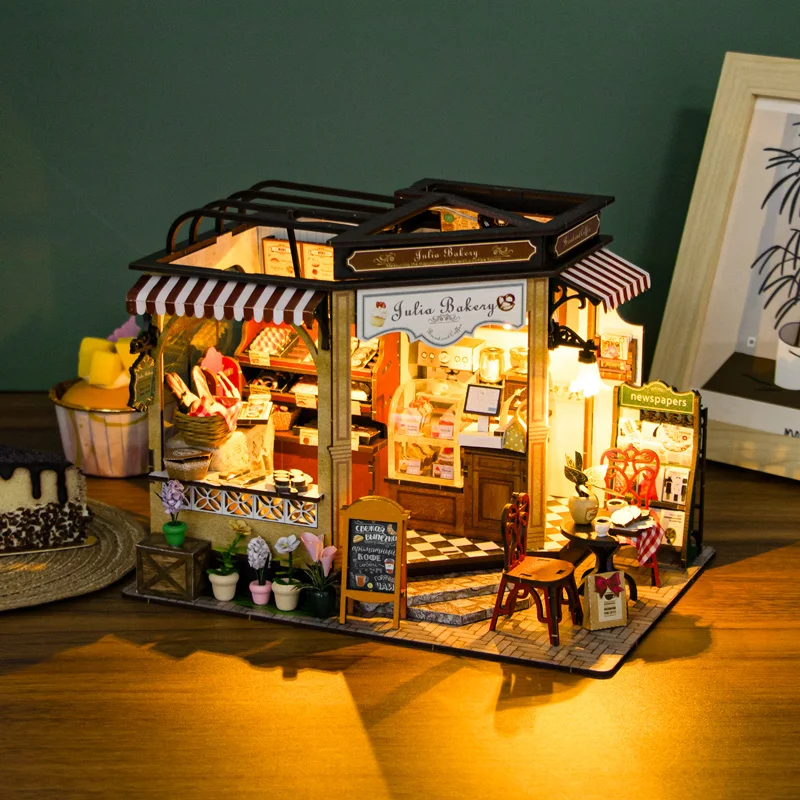 OUZEY Miniature Wooden Dollhou - Lighting Decor For House 리뷰 및 가격
