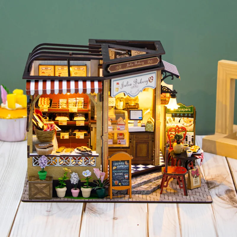 OUZEY Miniature Wooden Dollhou - Lighting Decor For House 리뷰 및 가격