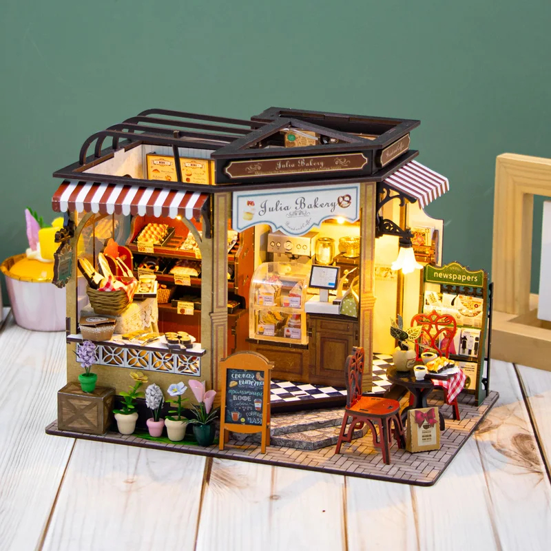 OUZEY Miniature Wooden Dollhou - Lighting Decor For House 리뷰 및 가격