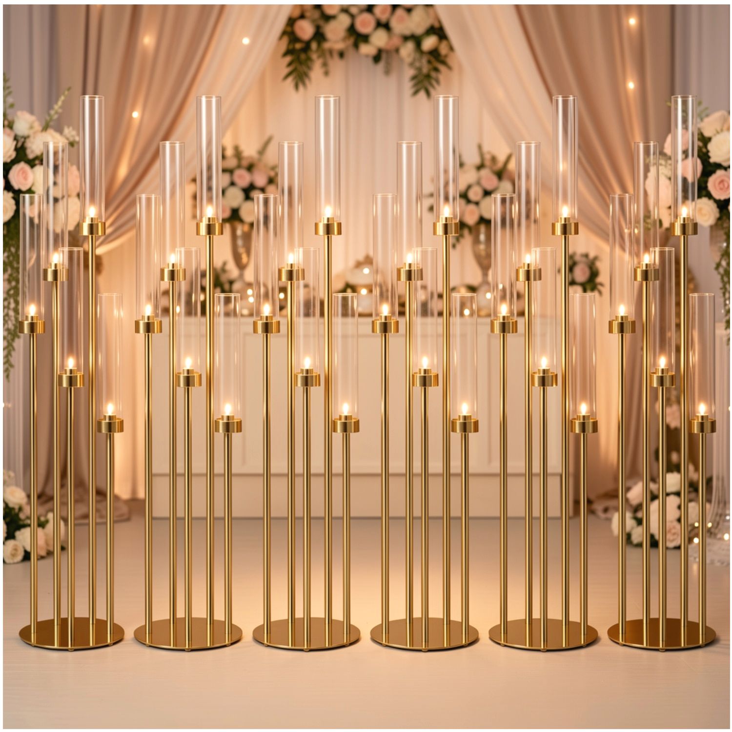 6-Set LED Floor Candelabra – 4 - Candle Holder Set 리뷰 및 가격