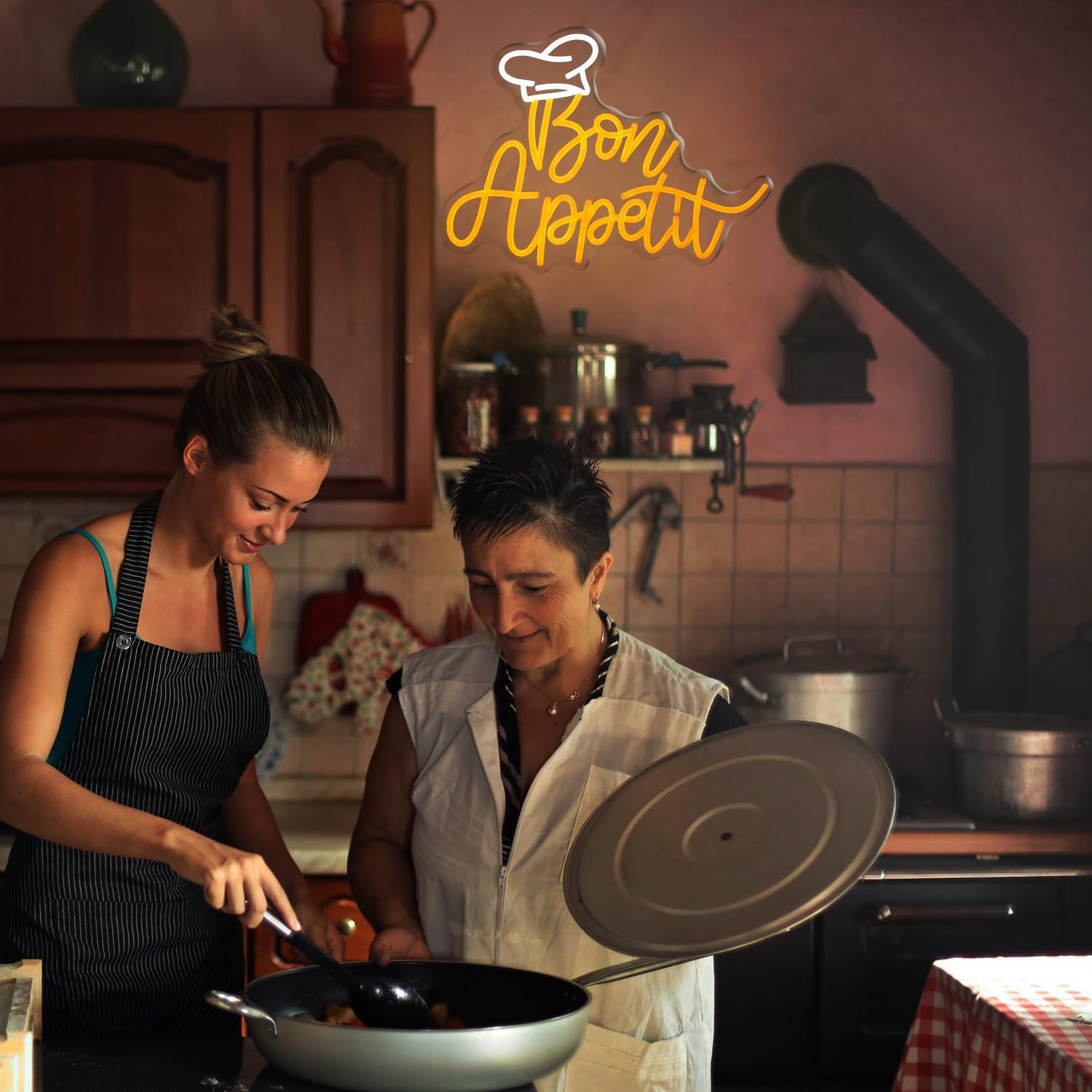 Bon Appetit Chef Hat Neon Sign - Lighting Decor Home 리뷰 및 가격