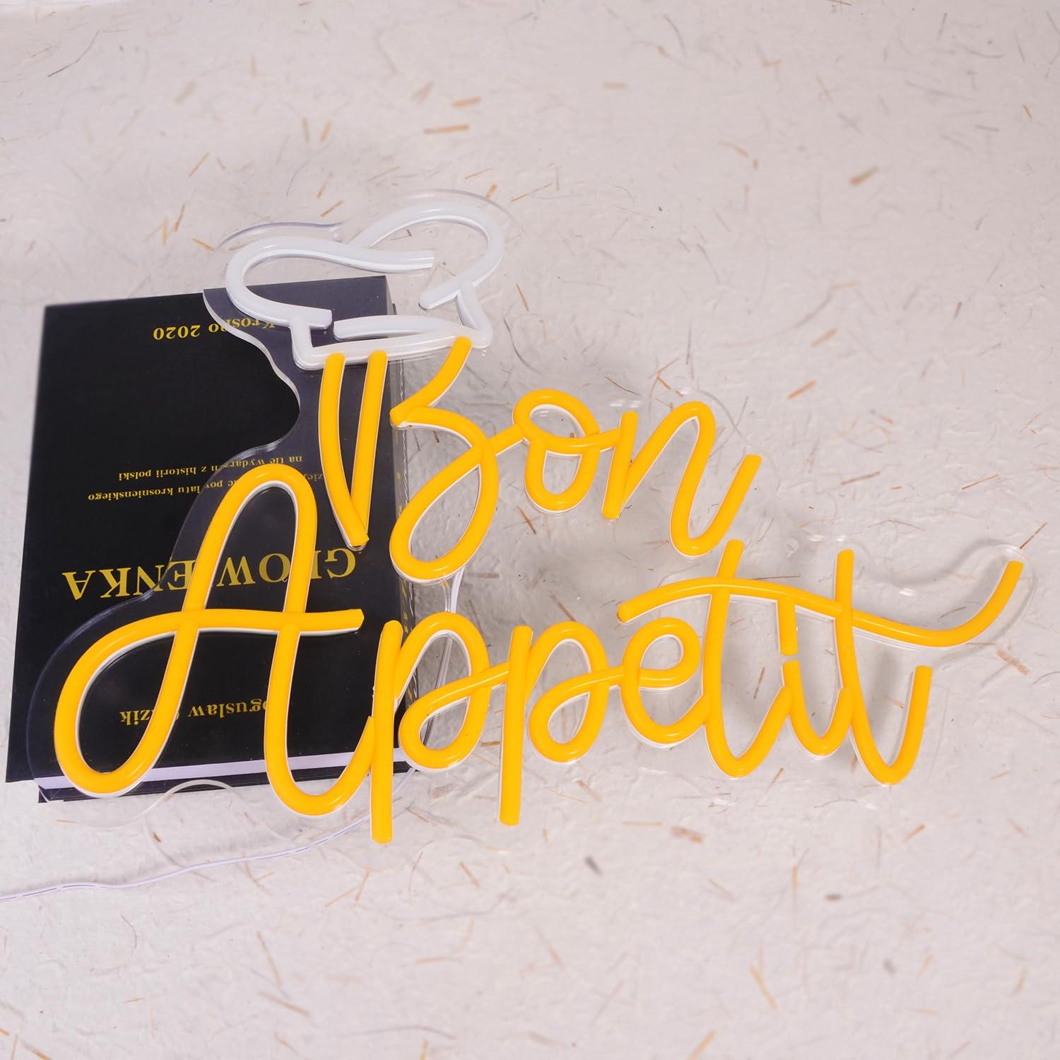 Bon Appetit Chef Hat Neon Sign - Lighting Decor Home 리뷰 및 가격