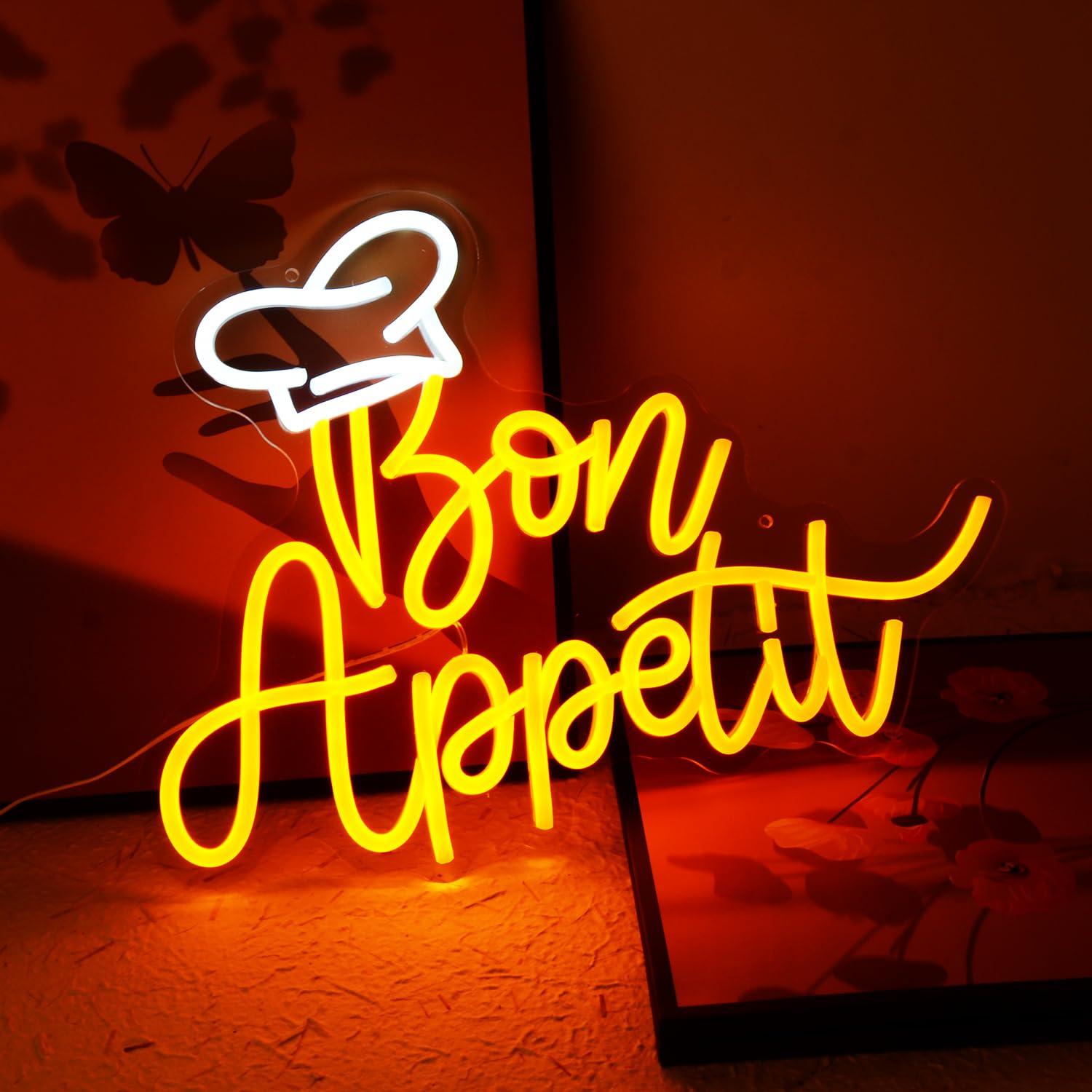 Bon Appetit Chef Hat Neon Sign - Lighting Decor Home 리뷰 및 가격
