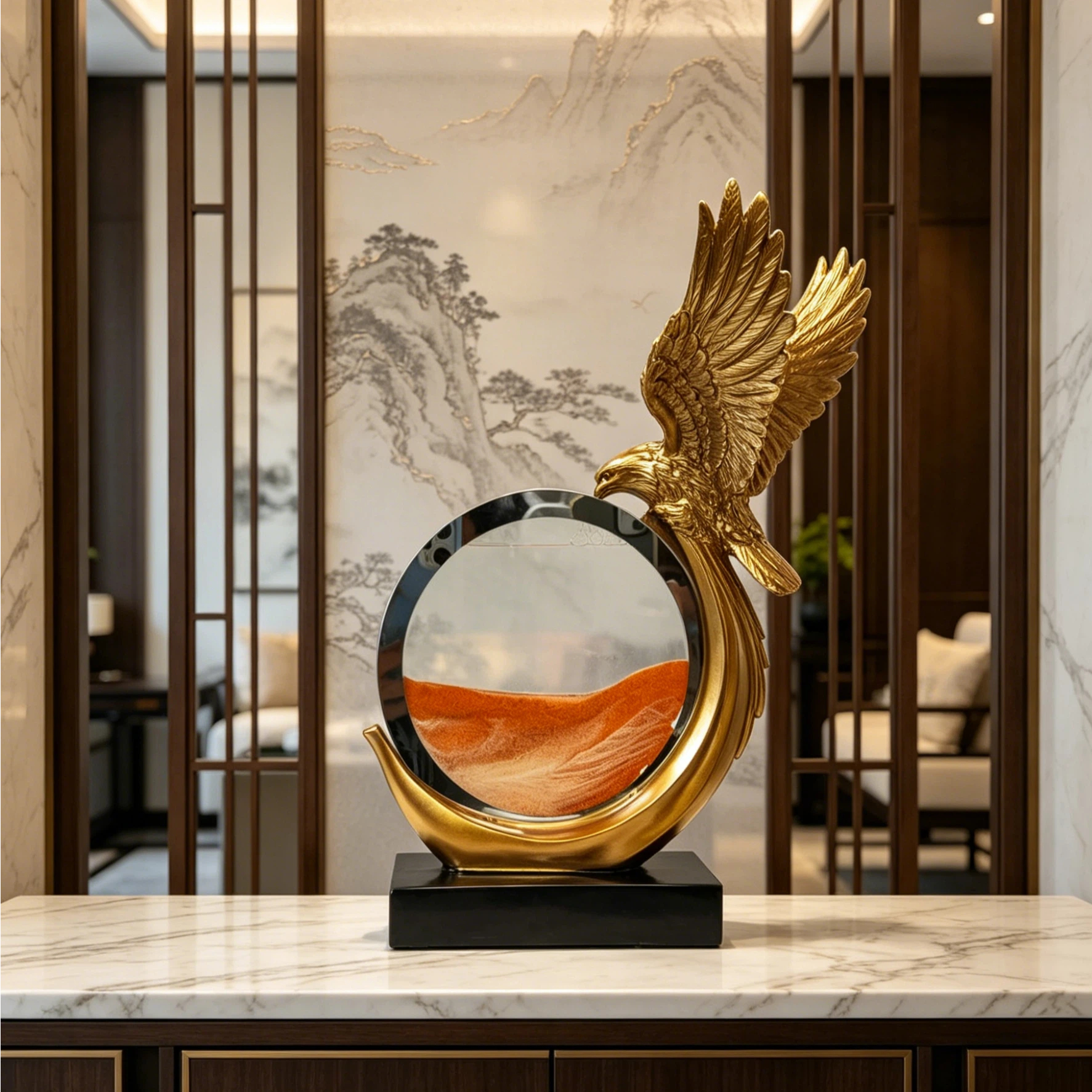 Golden Eagle Resin Statue with - Lighting Decor Company 리뷰 및 가격