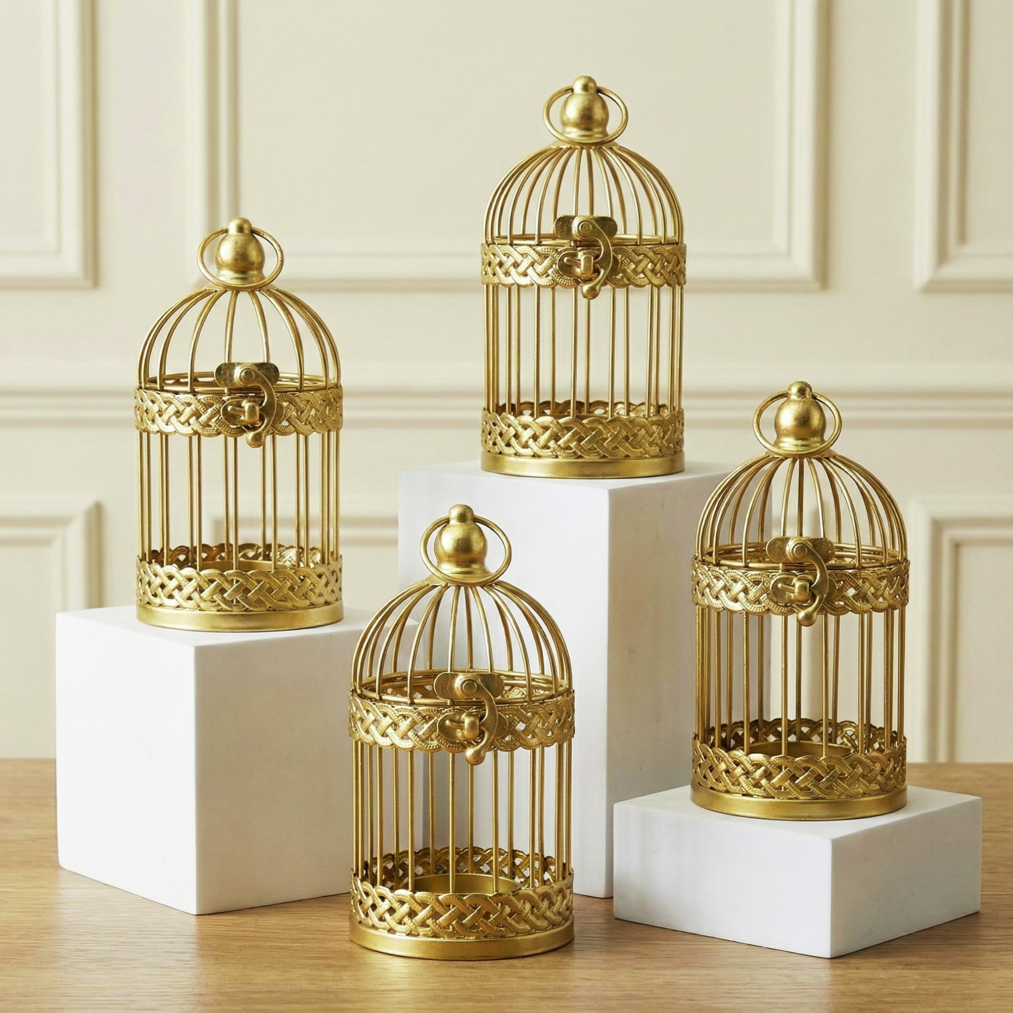 Set of 4 Decorative Bird Cage  - Candle Holder Set 리뷰 및 가격