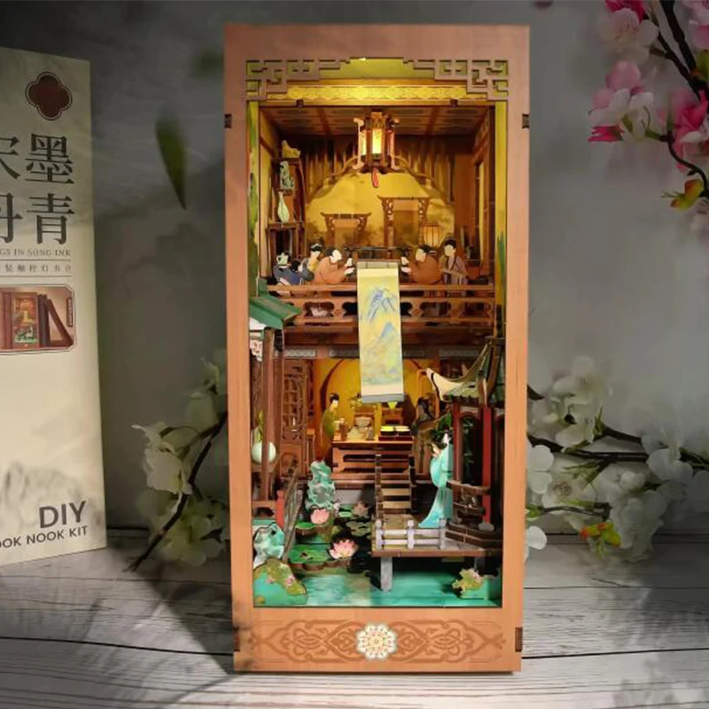 OUZEY Wooden Book Nook Shelf I - Lighting Decor For House 리뷰 및 가격