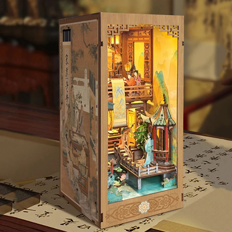 OUZEY Wooden Book Nook Shelf I - Lighting Decor For House 리뷰 및 가격