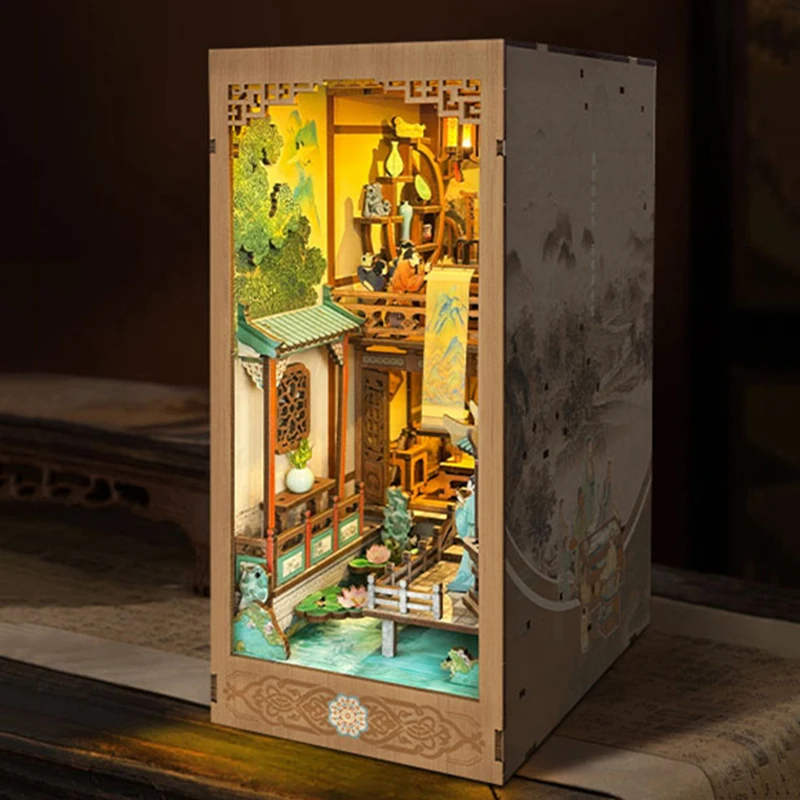 OUZEY Wooden Book Nook Shelf I - Lighting Decor For House 리뷰 및 가격