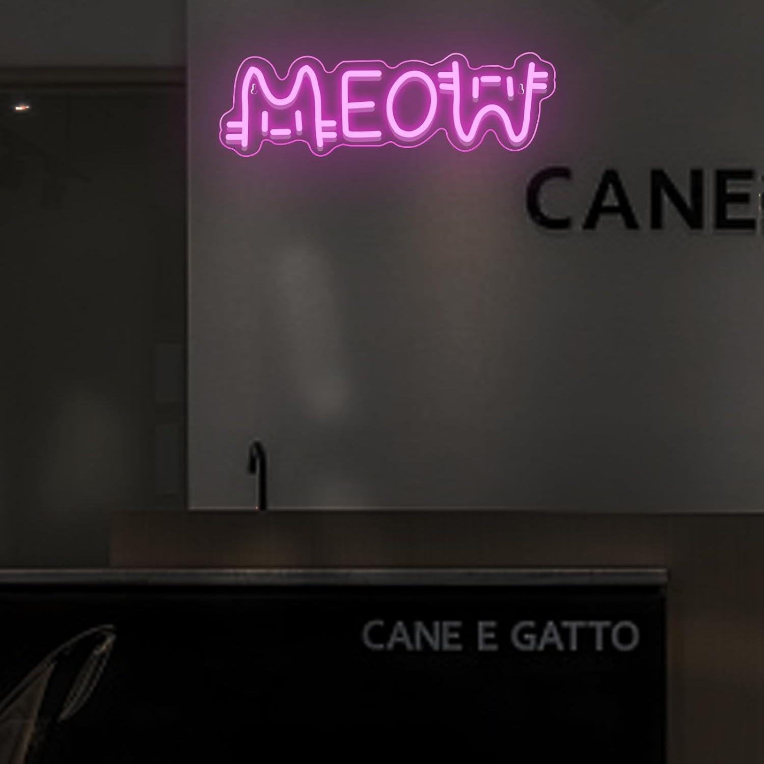 Meow Neon Sign Cat USB Powered - Lighting Decor Home 리뷰 및 가격