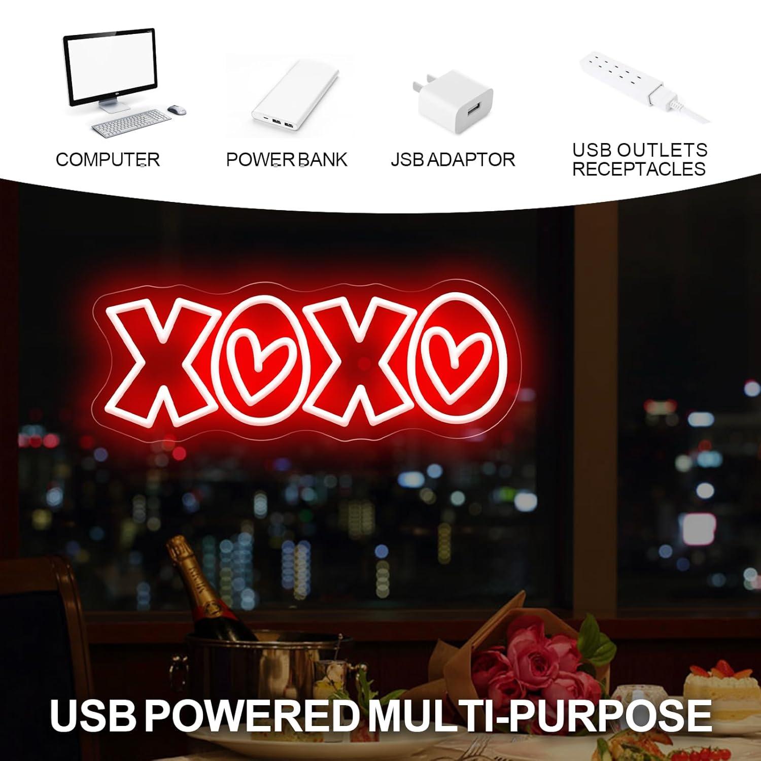 XOXO Neon Sign USB Dimmable LE - Lighting Decor Home 리뷰 및 가격