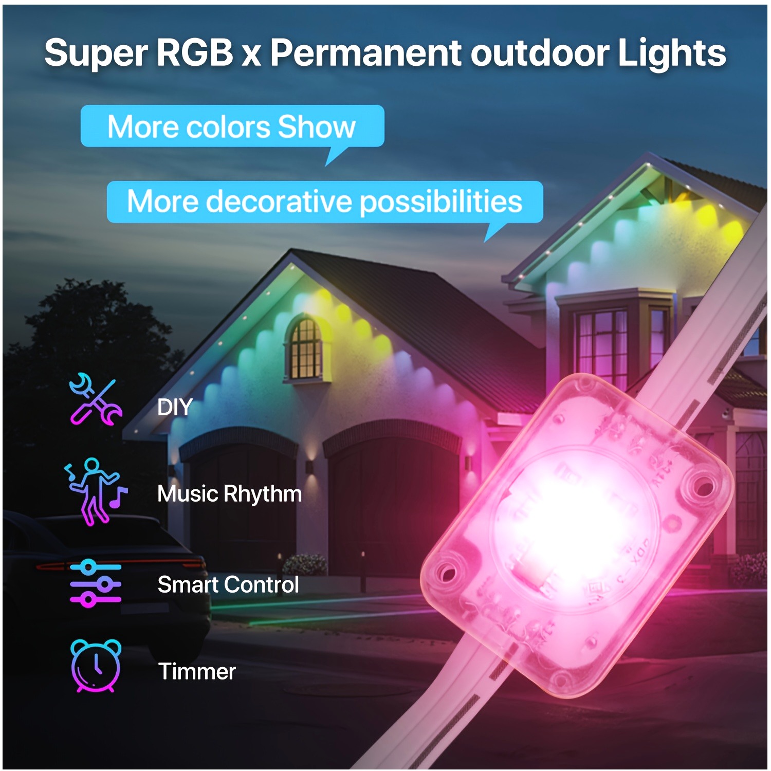 RGB+IC Smart Outdoor Eaves Lig - Lighting Decoration Outdoor 리뷰 및 가격