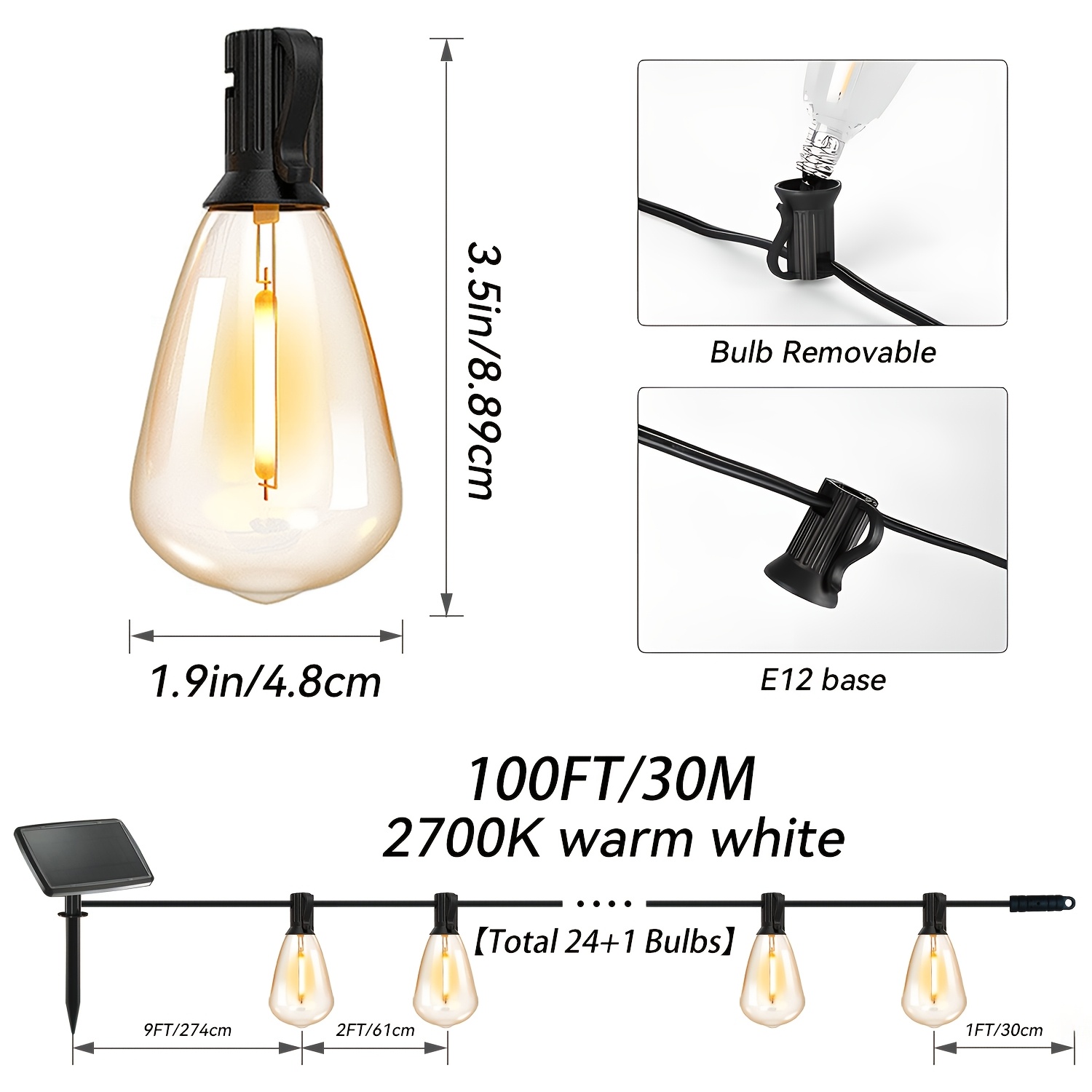 Solar Lights Outdoor, 100ft Pa - Lighting Christmas Decor 리뷰 및 가격