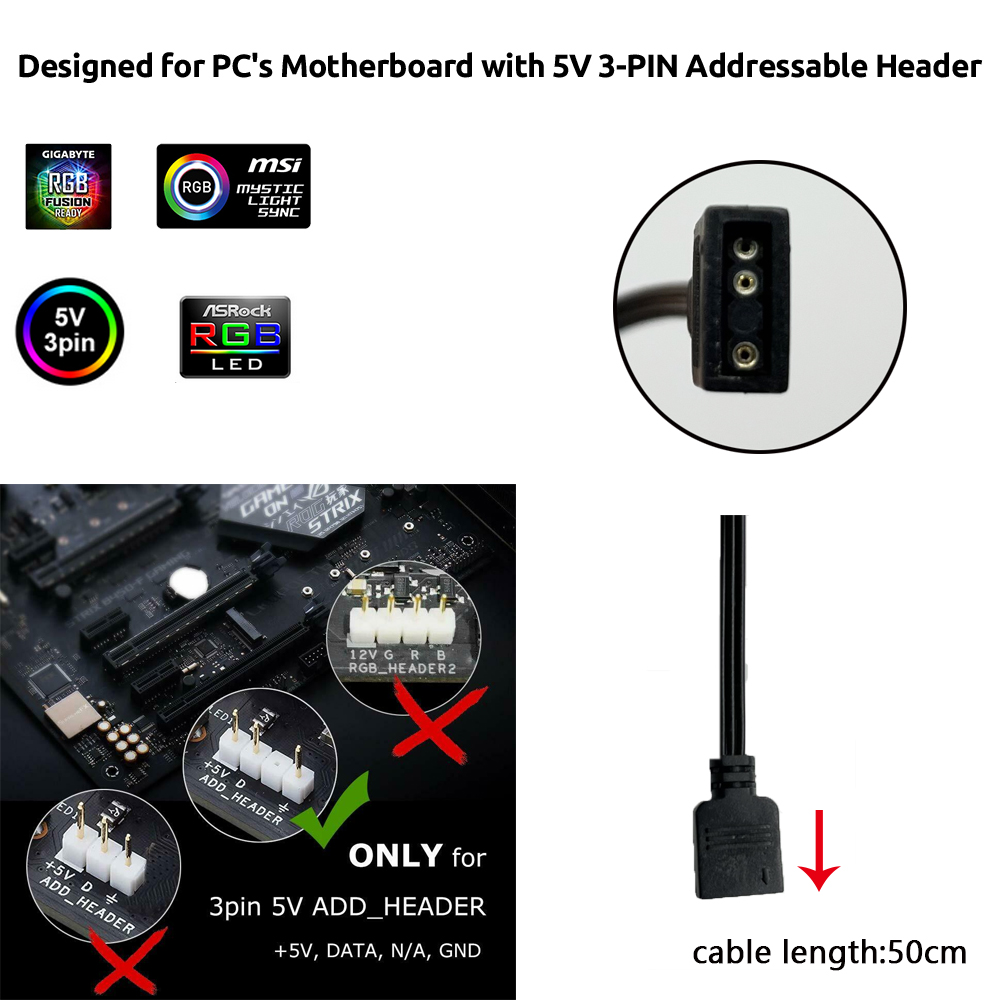 5V ARGB 3Pin Header for Asus A - Ambient Led Strip 리뷰 및 가격