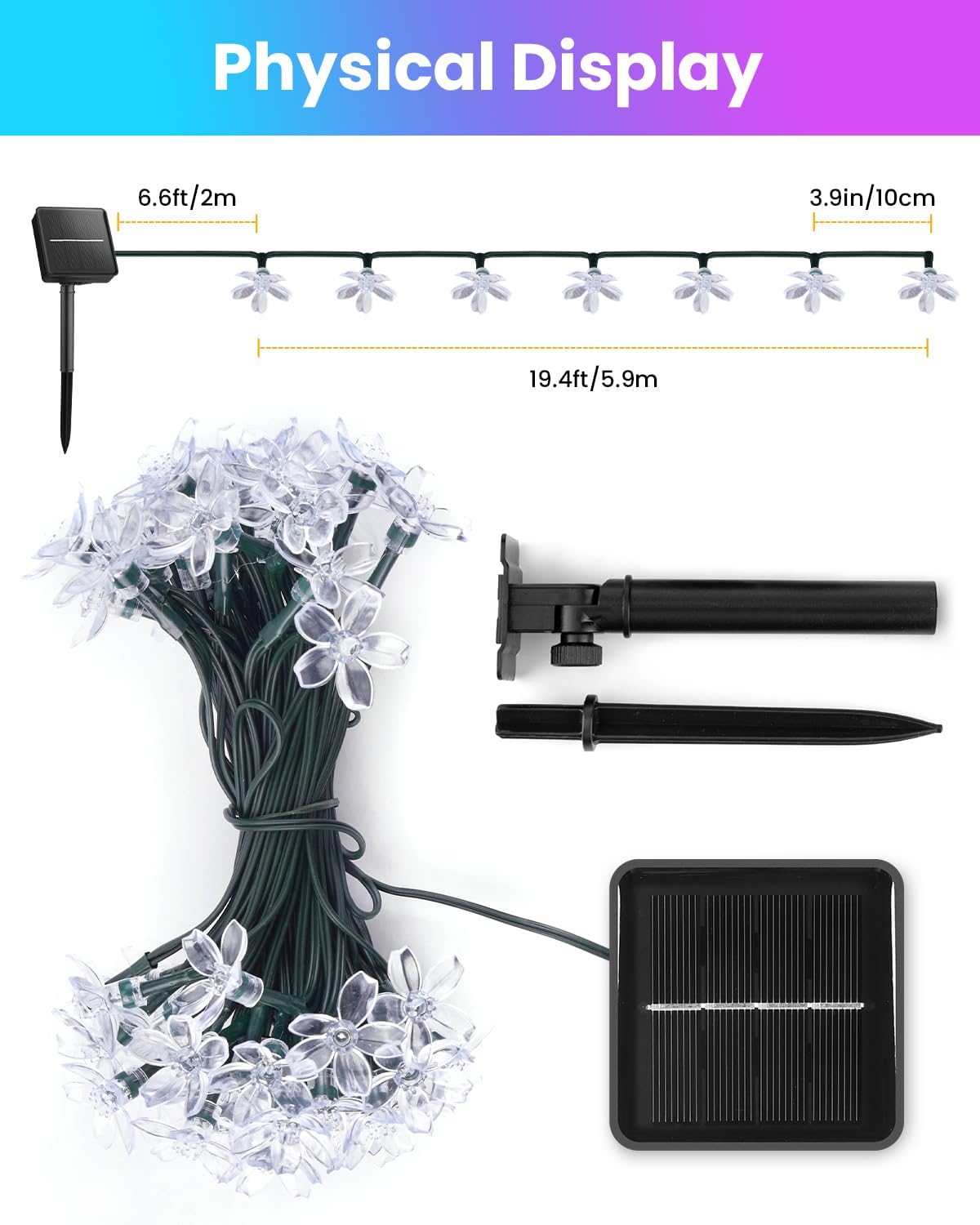 60 LED Flower Solar String Lig - Lighting Decor Wedding 리뷰 및 가격