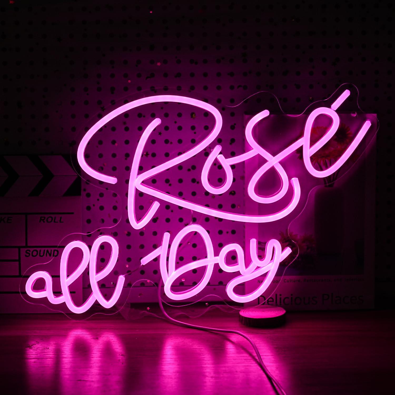Rose All Day Neon Sign Dimmabl - Lighting Decor Wedding 리뷰 및 가격