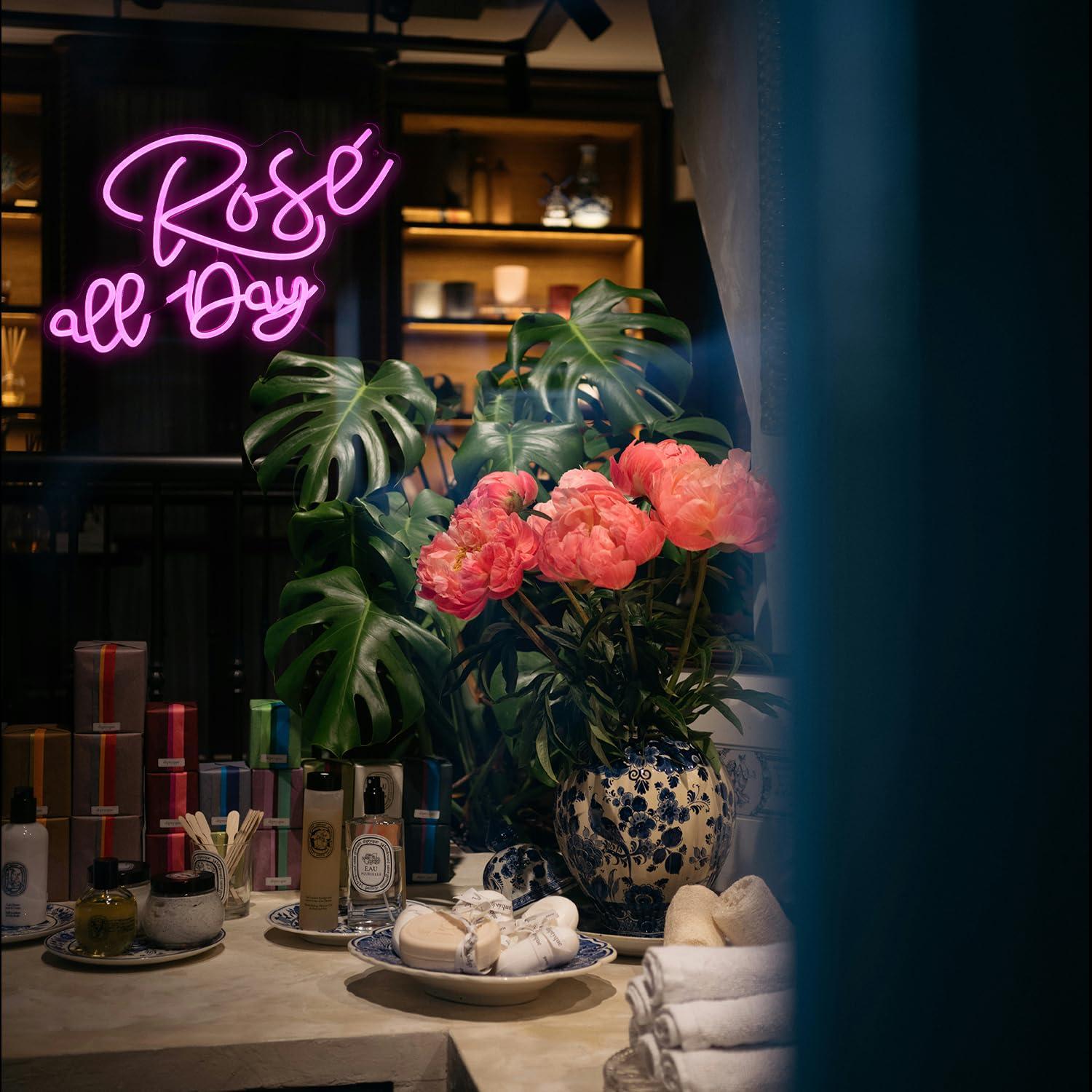 Rose All Day Neon Sign Dimmabl - Lighting Decor Wedding 리뷰 및 가격